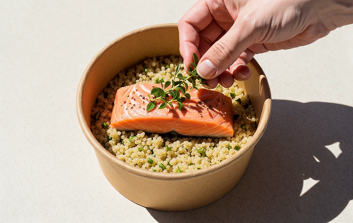 Chef preparing balanced meal