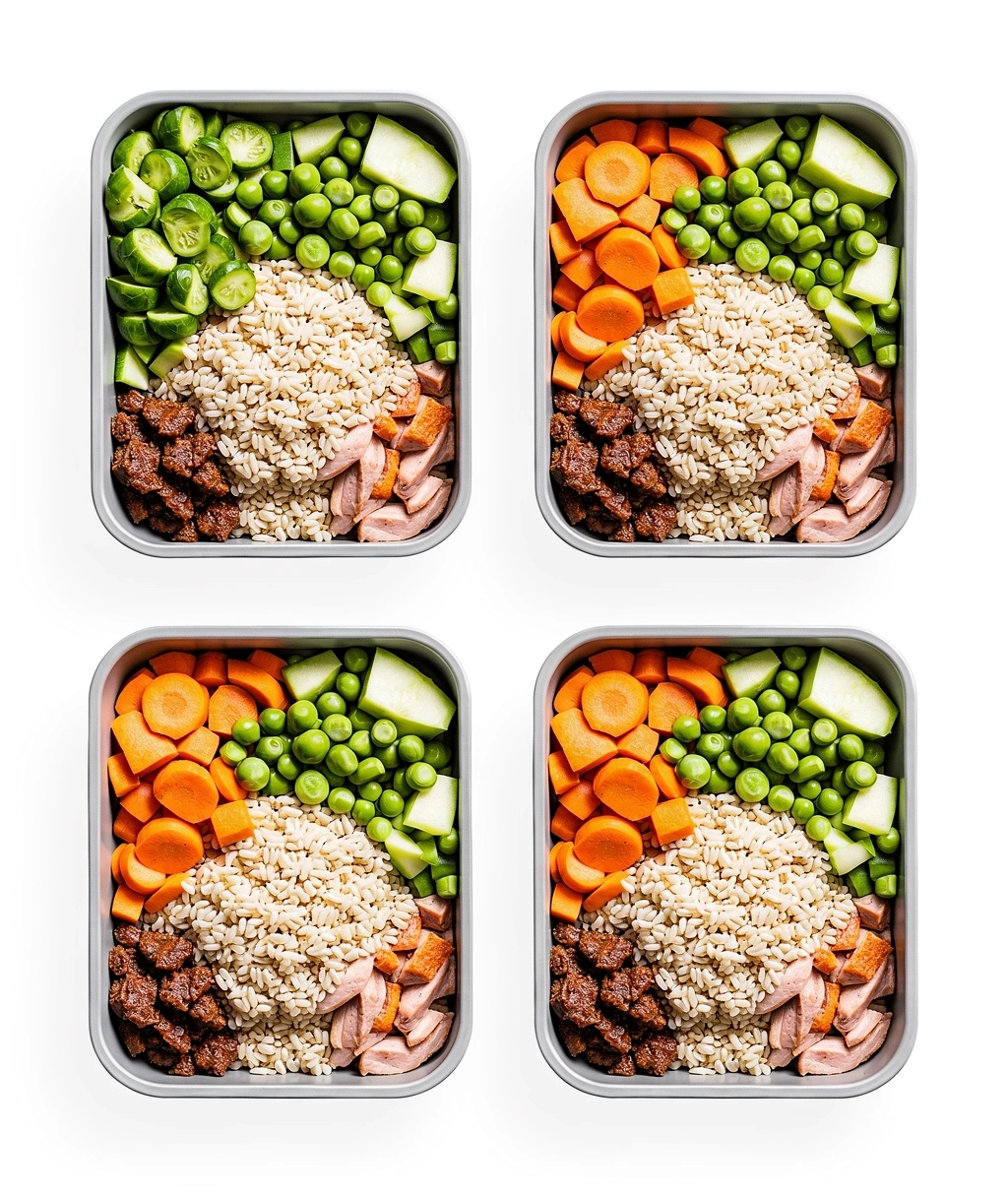 Variety of healthy meal prep containers